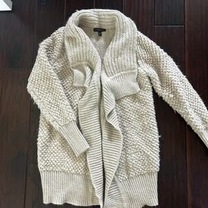 Banana Republic Cream Cozycore Coatigan wool blend open front women's sz S